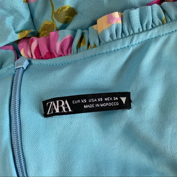 Zara Draped Ruched Floral Mini Dress - Picture 13 of 15